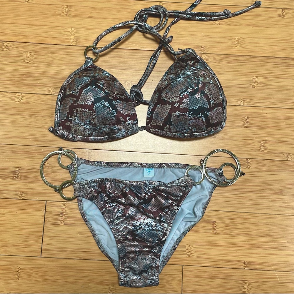 Venus Metallic Python Snakeskin Bikini - image 1